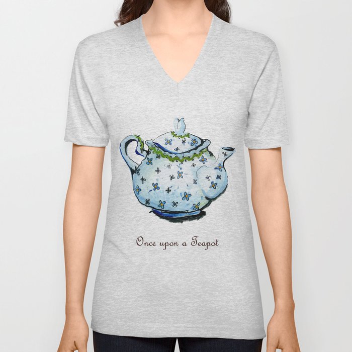 Once Upon A Teapot V Neck T Shirt