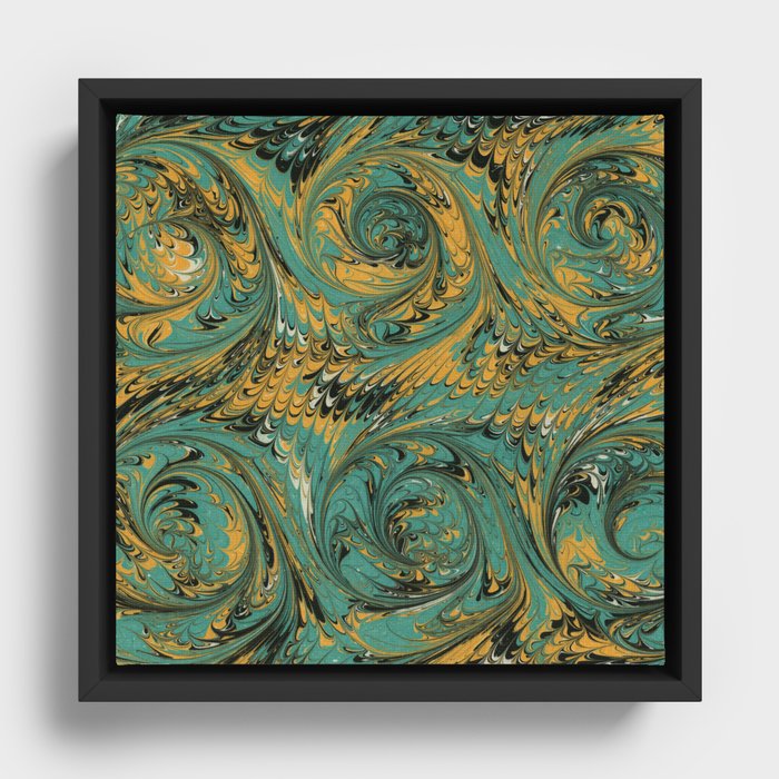 Meadows, Curl Marbling Pattern Framed Canvas