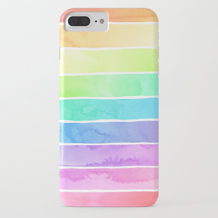 Watercolor Rainbow Stripes in Ombre Summer Pastels iPhone ...