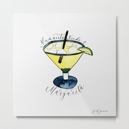 Mamacita Needs a Margarita Metal Print | Ice, Painting, Yellow, Cinco De Mayo, Happy Hour, Cocktail, Mama, Funny Quote, Martini Glass, Mothers Day 