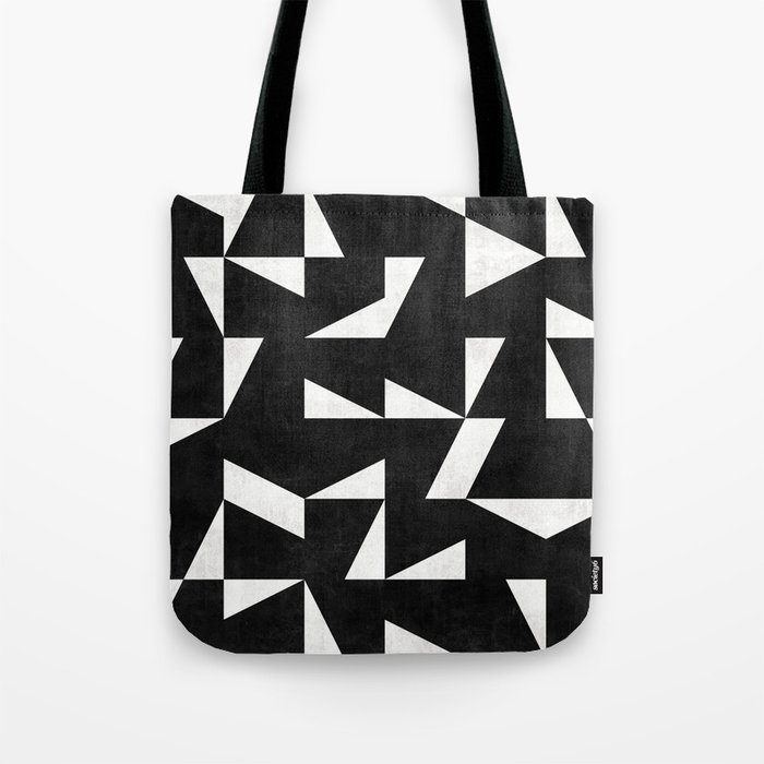 Mid-Century Modern Pattern No.10 - Black and White Concrete Tote Bag by ...