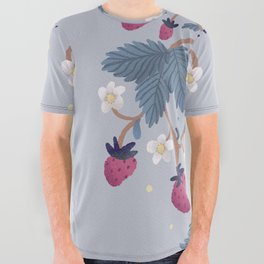 Cute Strawberry Plant All Over Graphic Tee