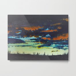 Sunset, Chapman Corner Metal Print | Newbrunswick, Sunset, Canada, Naturalbeauty, Acrylic, Landscape, Blue, Yellow, Trees, Horizon 