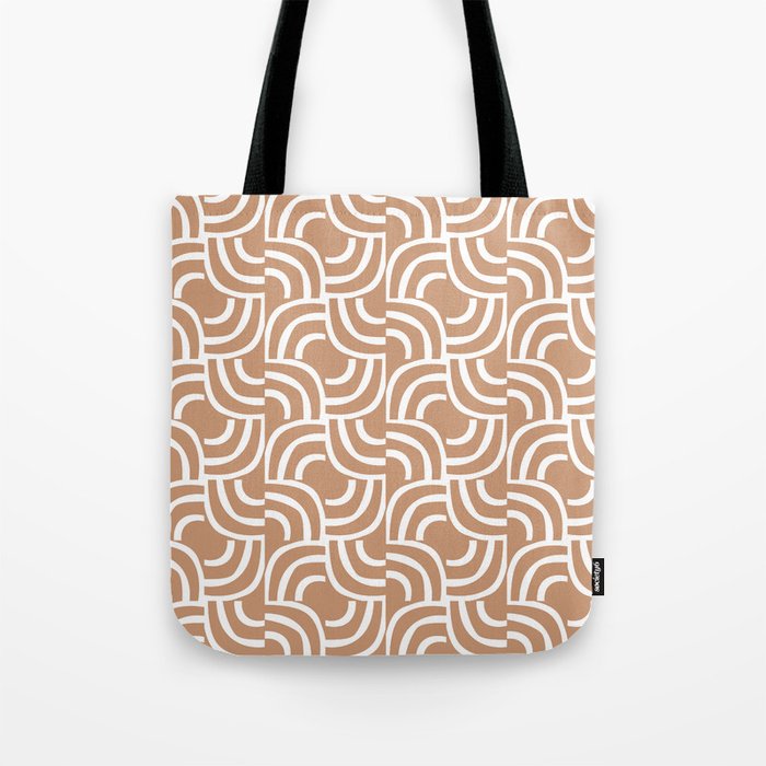 Modernist Abstract Arc Pattern 626 Tan Tote Bag