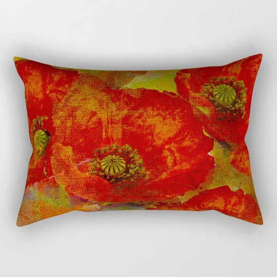 Poppies(red&orange). Rectangular Pillow