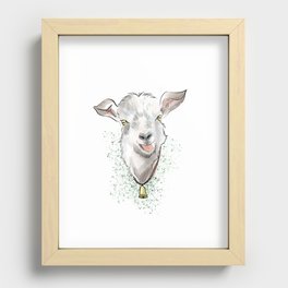 Cute Goat Splatter art Recessed Framed Print