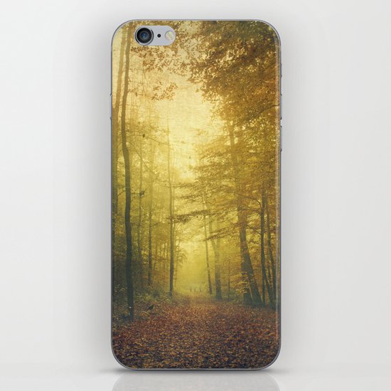 fall morning forest iPhone Skin