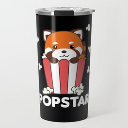 Red Panda Popcorn Popstar Funny Pun Travel Mug