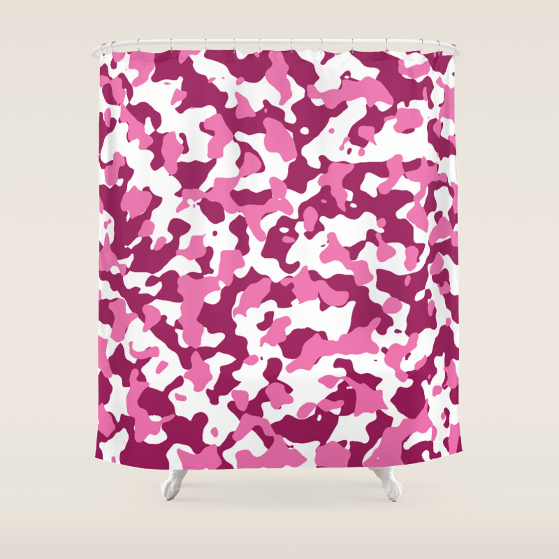 Girly Pink Camouflage Shower Curtain By Saravalor Society6