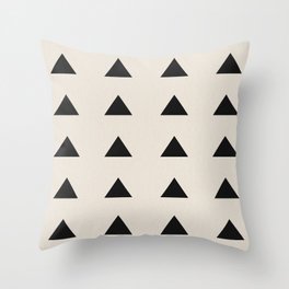 Boho Scandinavian Farmhouse Black and White Throw Pillow