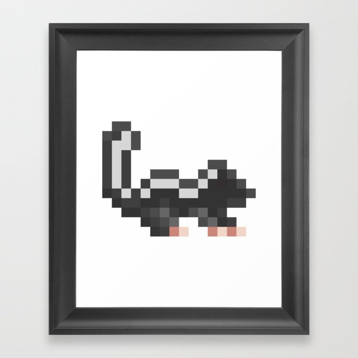 Sam the Skunk, Pixel Critters Framed Art Print