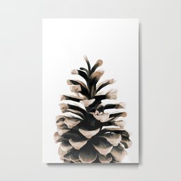 Pinecone Winter Art Metal Print | Minimal, Minimalistpinecone, Winterart, White, Nature, Pineconeprint, Christmasholiday, Christmas, Pinecone, Christmasprint 