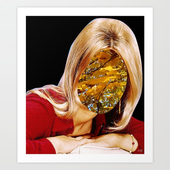 Autumn Woman Collage Art Print