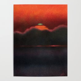 Sea of Fog with Green Flash  Poster