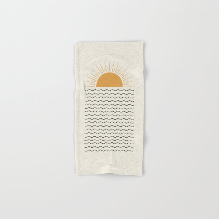 Sunrise Ocean -  Mid Century Modern Style Hand & Bath Towel