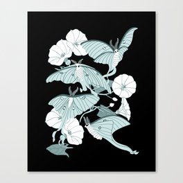 Luna Moth Garden Canvas Print