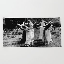 Dancing of Witches Women Vintage  Beach Towel