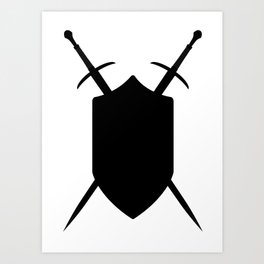 Crossed Swords Silhouette Art Print