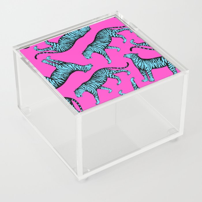 Tigers (Magenta and Blue) Acrylic Box