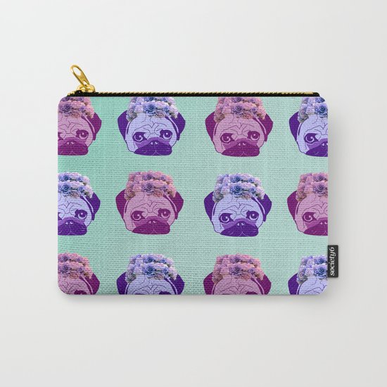crowned pug pattern Carry-All Pouch