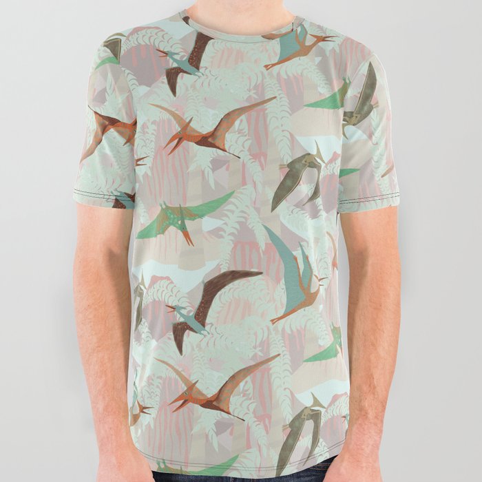 Pterodactyls All Over Graphic Tee