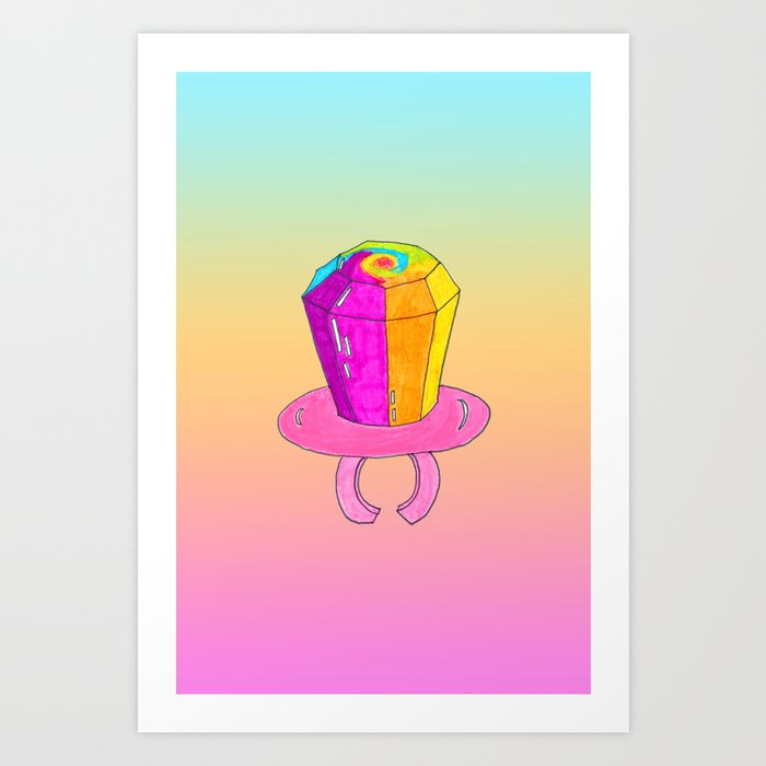 Rainbow Ring Candy Art Print