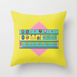 Psychedelic synth Throw Pillow