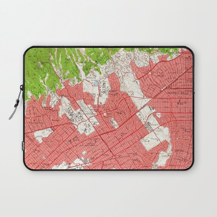 Vintage Map of Beverly Hills California (1950) 2 Laptop Sleeve