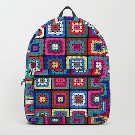 Granny Square Backpack | Popularpatterns, Bohemianstyle, Trendypatterns, Needlepoint, Uniqueart, Graphicdesign, Colorfulart, Bohochic, Aethetically, Digital 