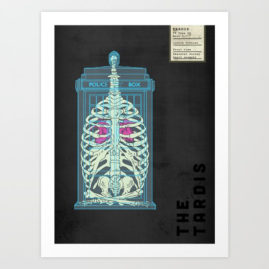 Spaceship Skeletal Survey: The Tardis Art Print