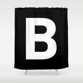 Letter B (White & Black) Shower Curtain