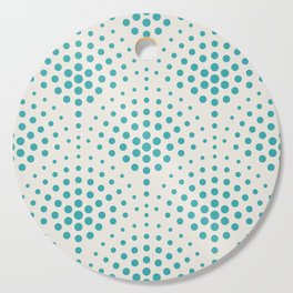 Aqua Teal Turquoise Solid Color Polka Dot Scallop Pattern on Alabaster White - Aquarium SW 6767 Cutting Board
