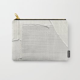 Relief [2]: an abstract, textured piece in white by Alyssa Hamilton Art Carry-All Pouch
