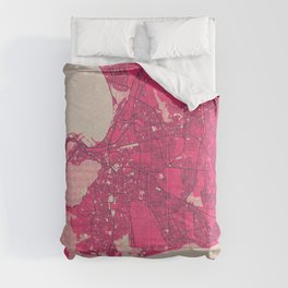 Cape Town City Map South Africa - Blossom Comforter