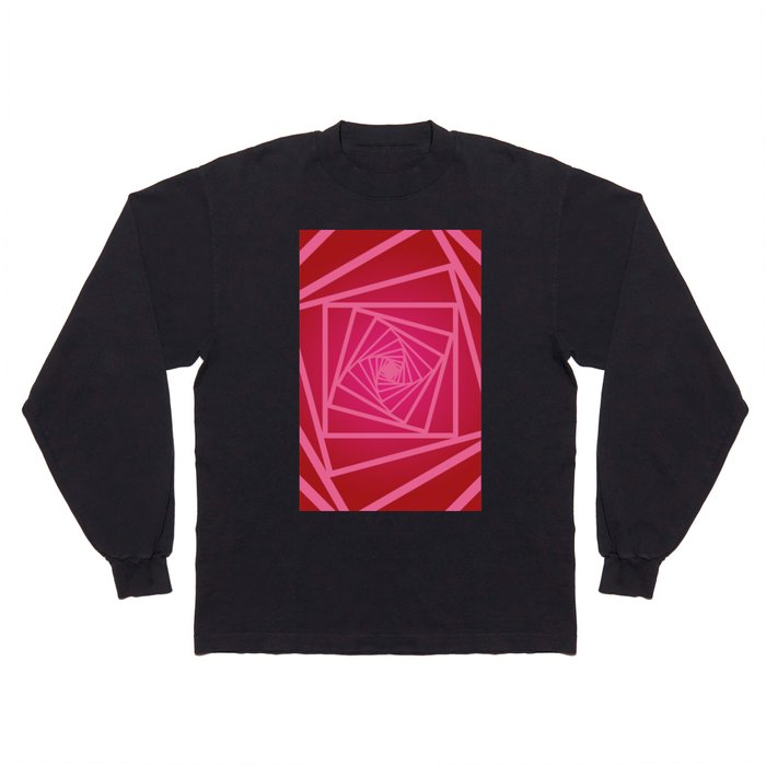 Pink & Red Color Psychedelic Design Long Sleeve T Shirt
