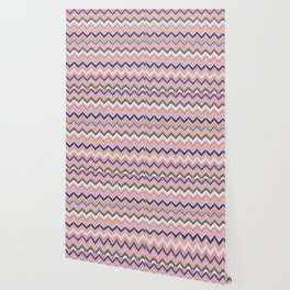 8-Bit Ikat – Blush & Navy Wallpaper