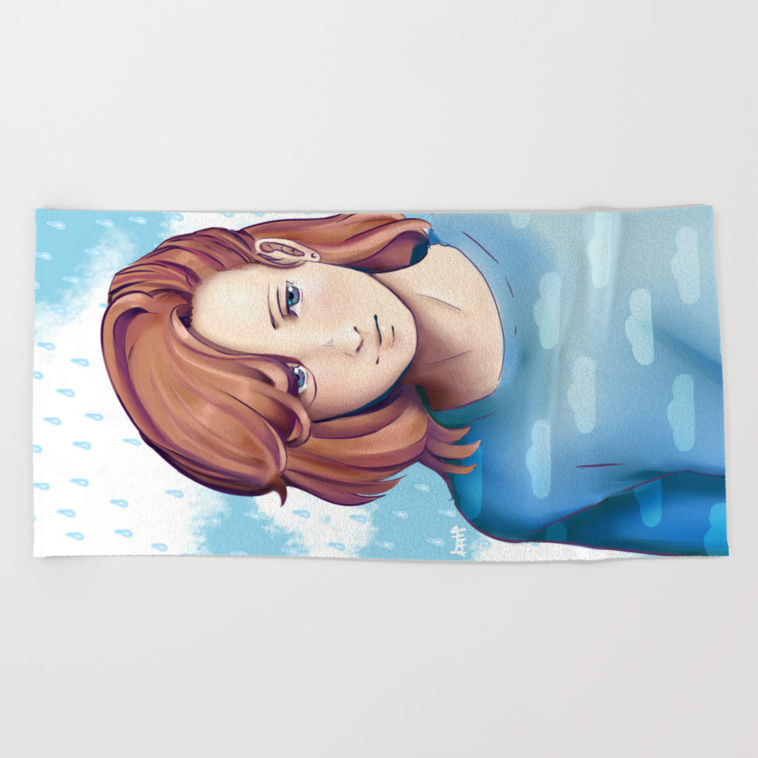 Cintiq Original Character Cute Uke Boy Speedpaint Tool Sai Beach Towel By Alice Mmh Society6