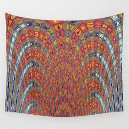 Violet Mahagony Wave And Lines Abstract Wall Tapestry