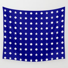 stars 84 - dark blue and white Wall Tapestry