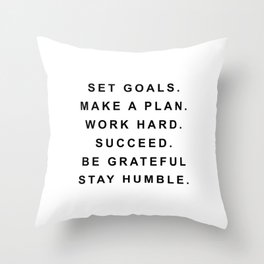 Set goals make a plan Throw Pillow