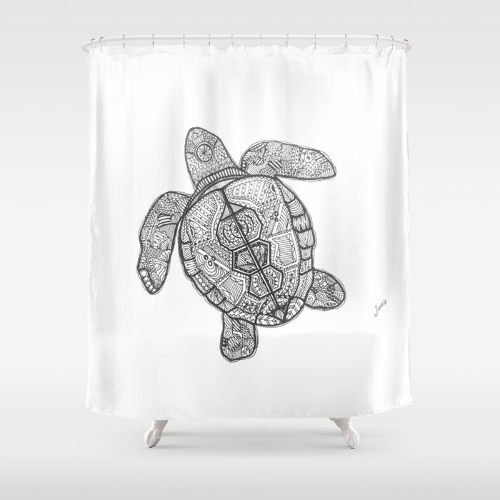 Sharpie Turtle Shower Curtain By Artbysaskiaj Society6