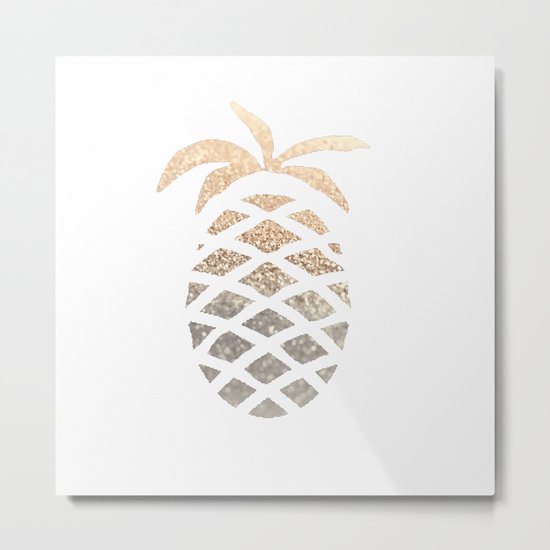 GOLD PINEAPPLE Metal Print