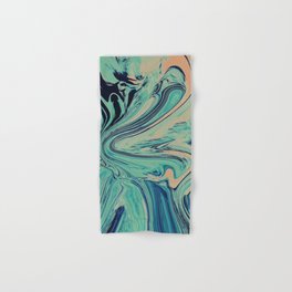 Mediterranean: A pretty abstract digital painting in mint green and pink by Alyssa Hamilton Art  Hand & Bath Towel