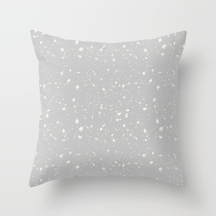 Light Grey Terrazzo Seamless Pattern Throw Pillow
