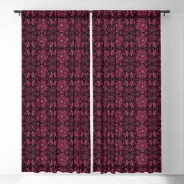 Liquid Light Series 20 ~ Red Abstract Fractal Pattern Blackout Curtain