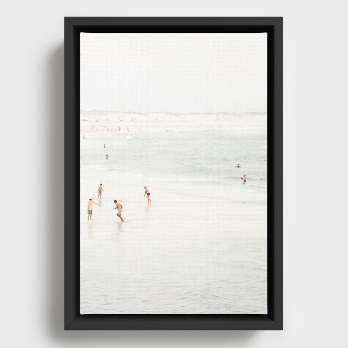 At the Beach fourteen  (part two of a diptych) - Minimal Beach and Ocean photography Framed Canvas