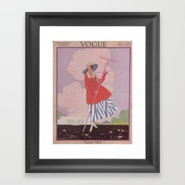 Vintage Fashion Magazine Cover July 1915 Pink Framed Art Print