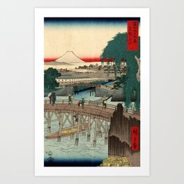 Ichikoku Bridge in the Eastern Capital by Hiroshige Art Print