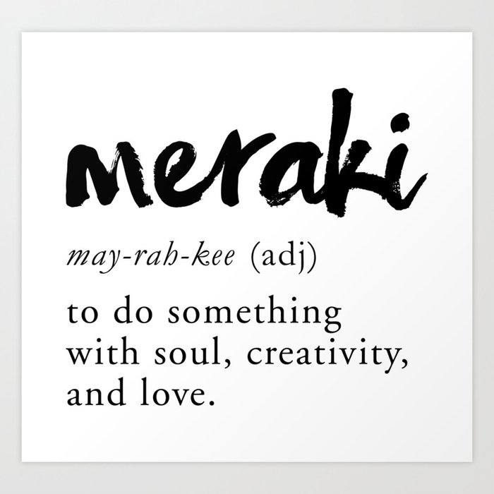 Meraki Word Nerd Definition Minimalist Typography Art Print By Rubyandpearl