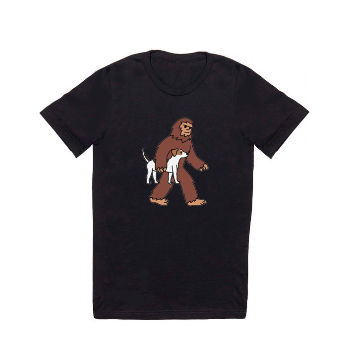 Bigfoot Sasquatch Grabbing Jack Russell Terrier T Shirt